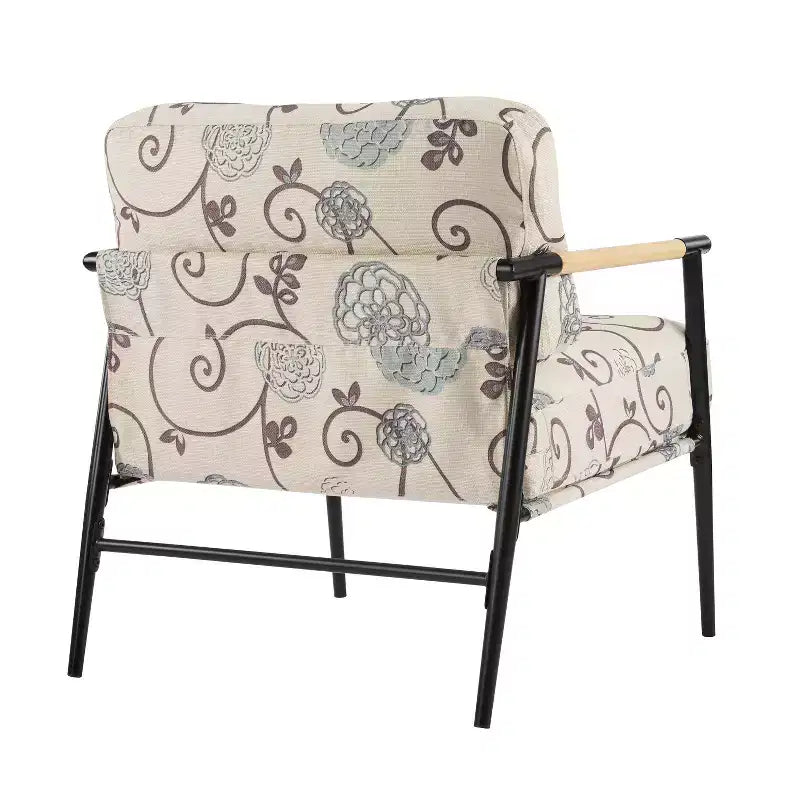 Chaise d'appoint moderne rembourrée en bois et métal