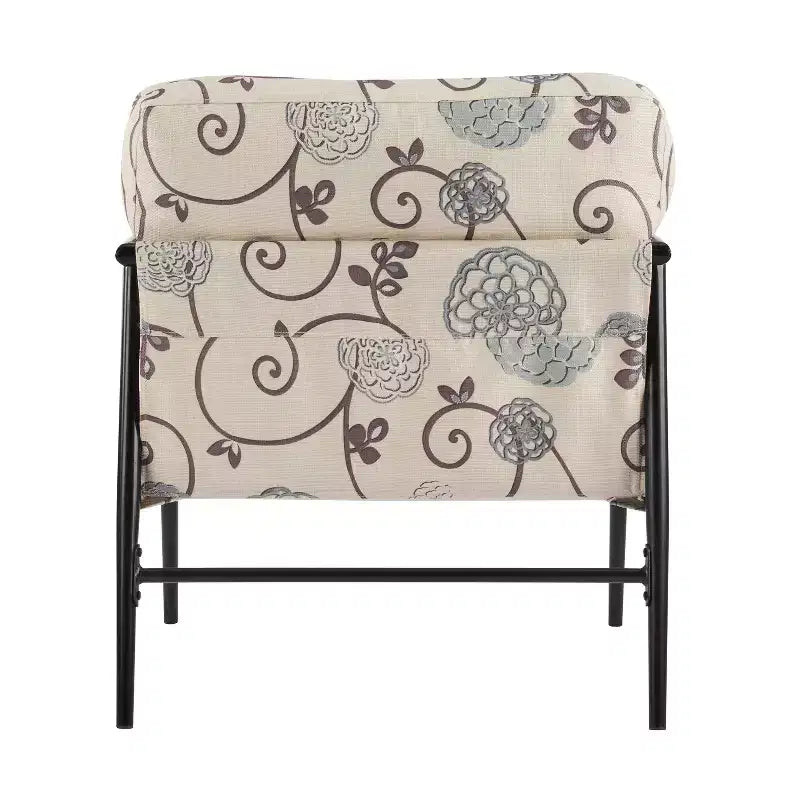 Chaise d'appoint moderne rembourrée en bois et métal