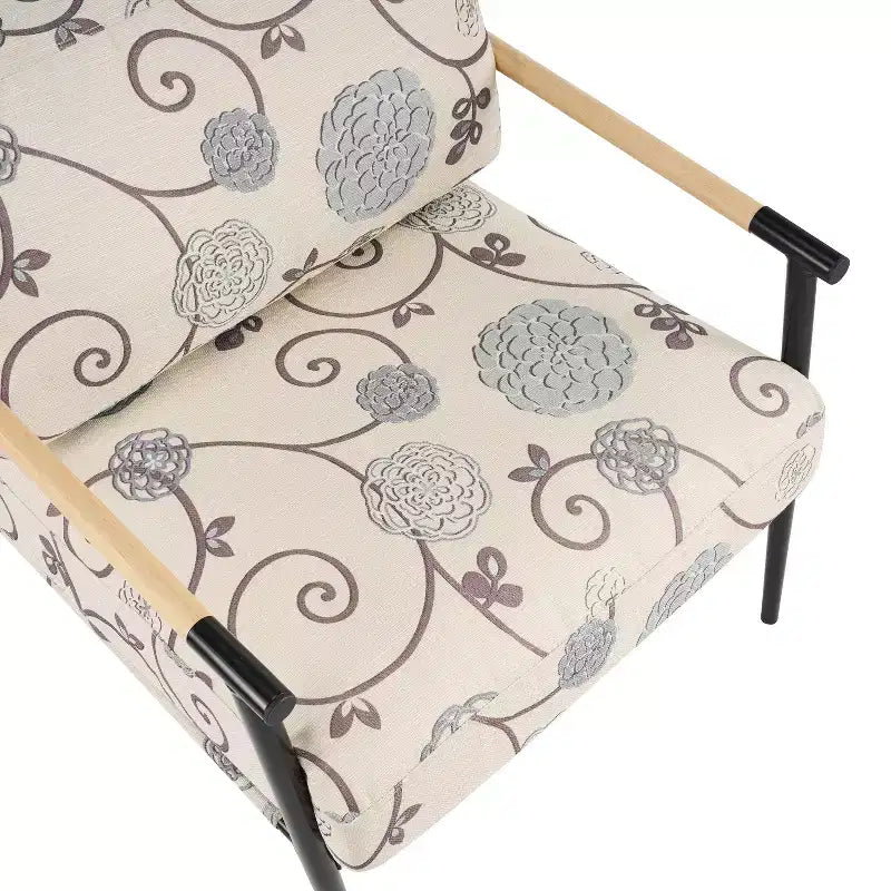 Chaise d'appoint moderne rembourrée en bois et métal