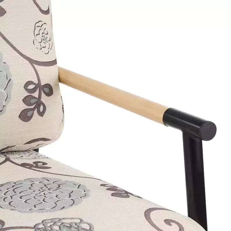 Chaise d'appoint moderne rembourrée en bois et métal