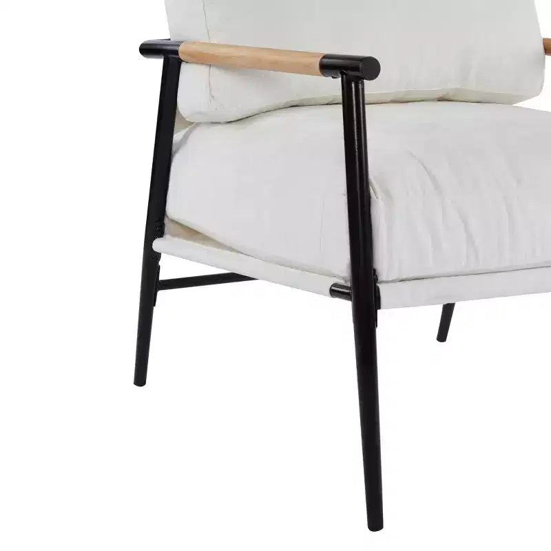 Chaise d'appoint moderne rembourrée en bois et métal