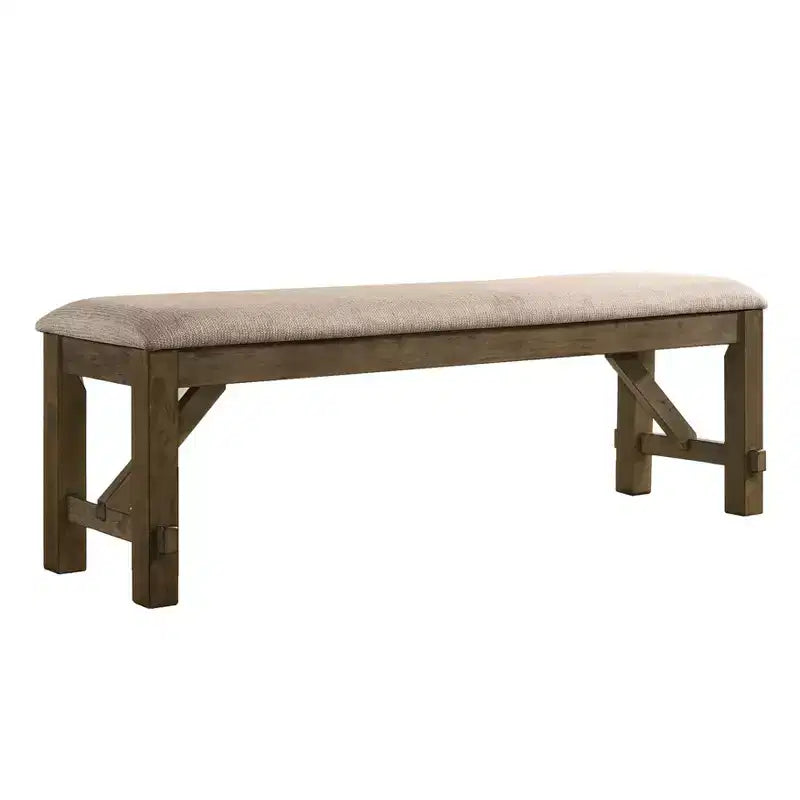 Banc de salle à manger tapissé en bois et tissu