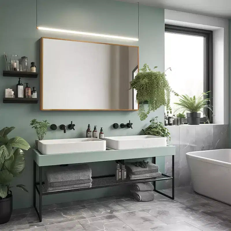 Miroir mural arche pour salle de bain et coiffeuse, 60x90 cm, suspension verticale ou horizontale