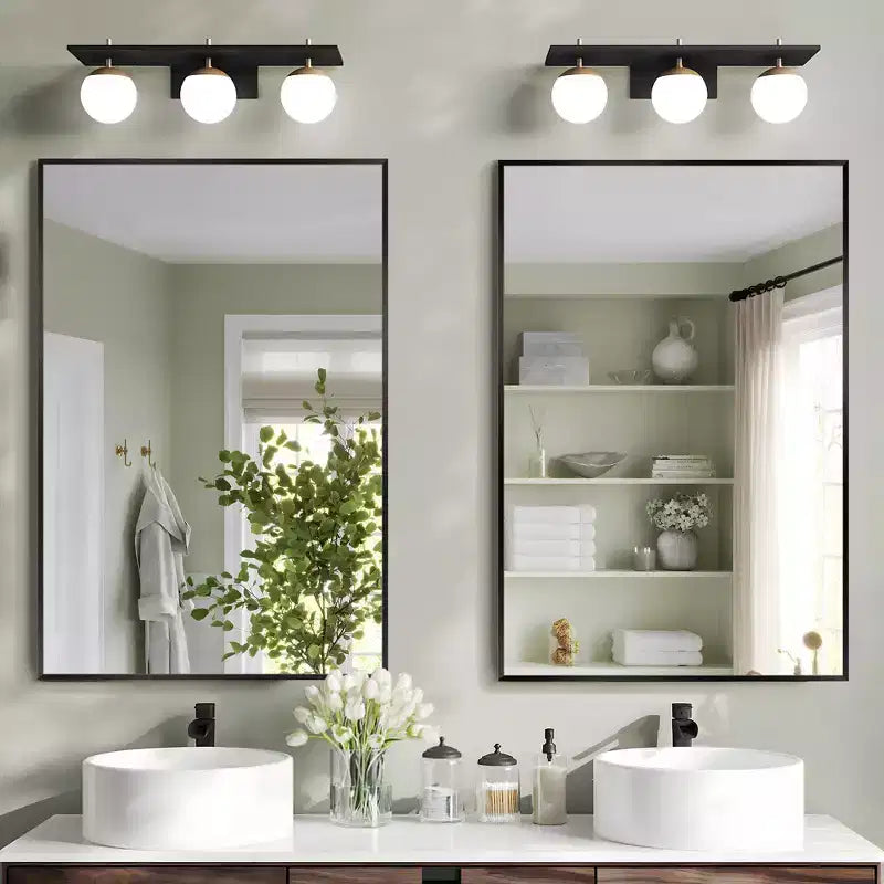 Miroir mural arche pour salle de bain et coiffeuse, 60x90 cm, suspension verticale ou horizontale