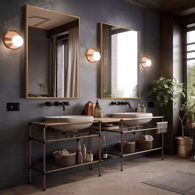 Miroir mural arche pour salle de bain et coiffeuse, 60x90 cm, suspension verticale ou horizontale