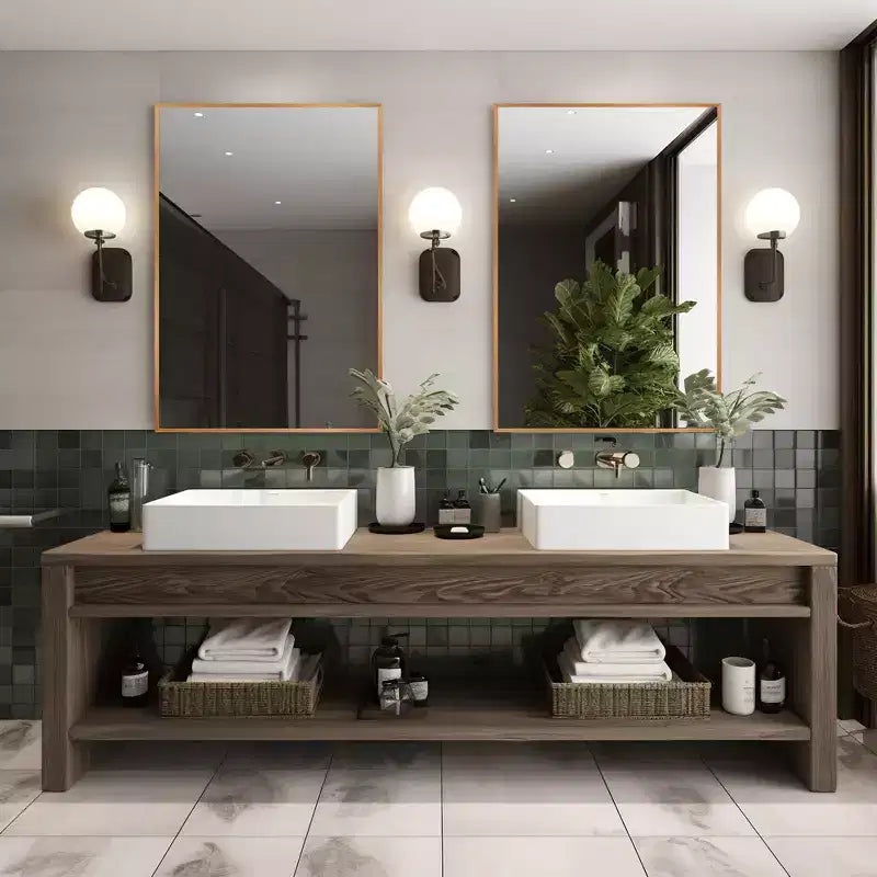 Miroir mural arche pour salle de bain et coiffeuse, 60x90 cm, suspension verticale ou horizontale