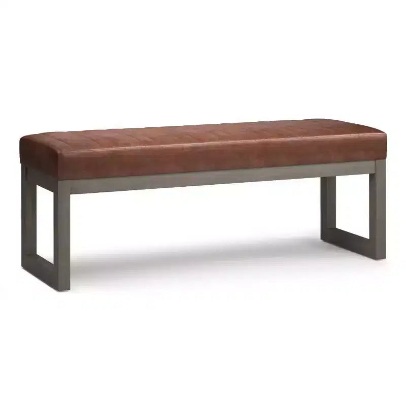 Banc ottoman rectangulaire de 122 cm avec revêtement en similicuir