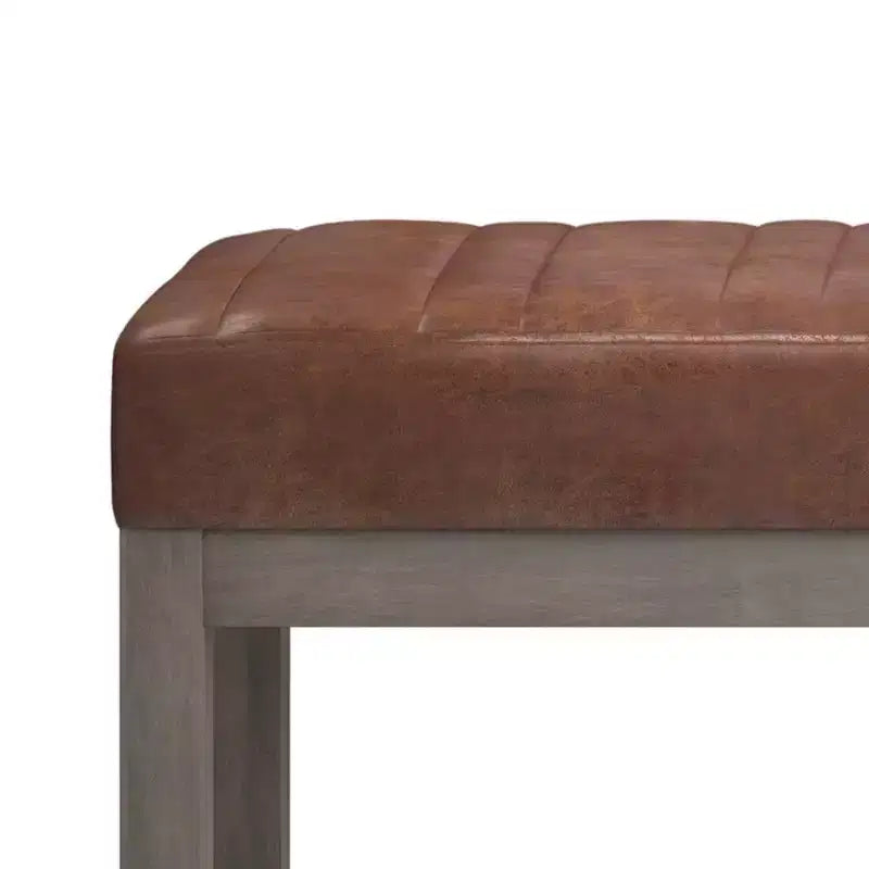 Banc ottoman rectangulaire de 122 cm avec revêtement en similicuir