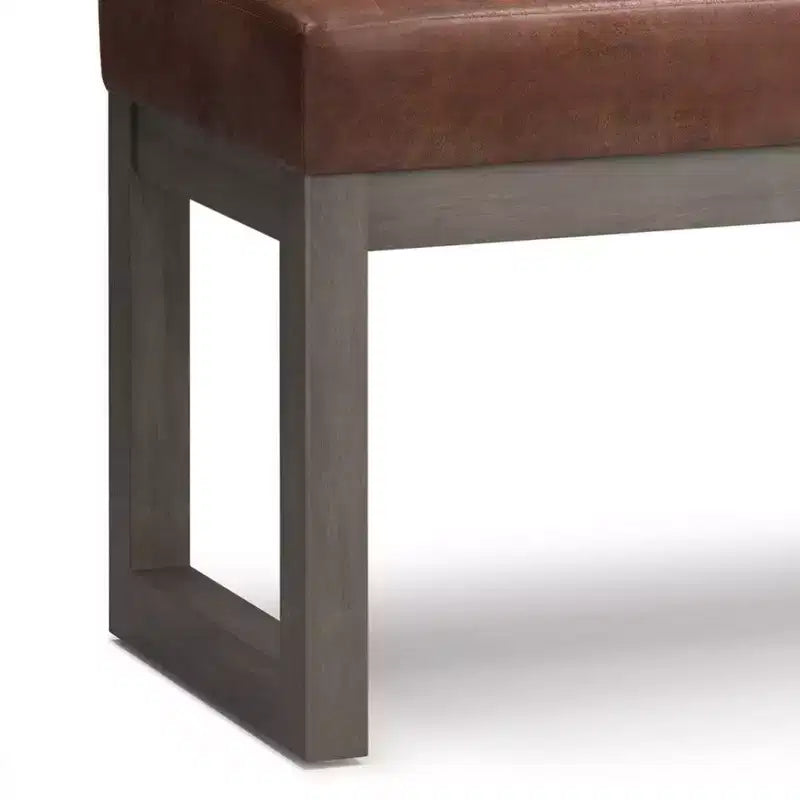 Banc ottoman rectangulaire de 122 cm avec revêtement en similicuir