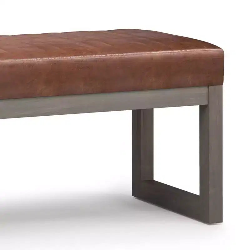 Banc ottoman rectangulaire de 122 cm avec revêtement en similicuir