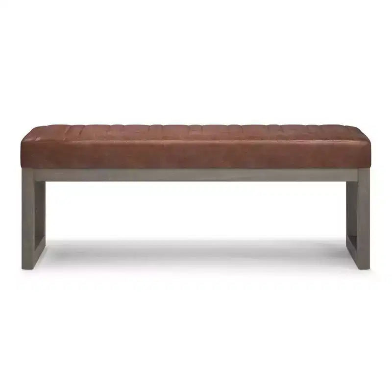 Banc ottoman rectangulaire de 122 cm avec revêtement en similicuir