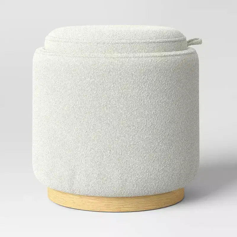 Pouf de rangement rond rembourré