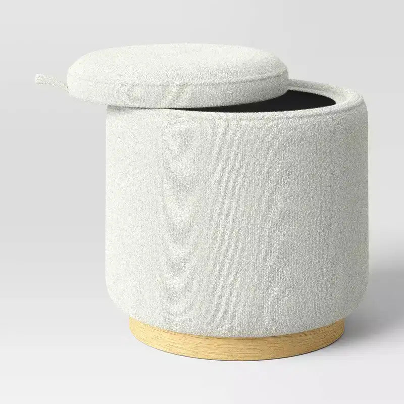 Pouf de rangement rond rembourré