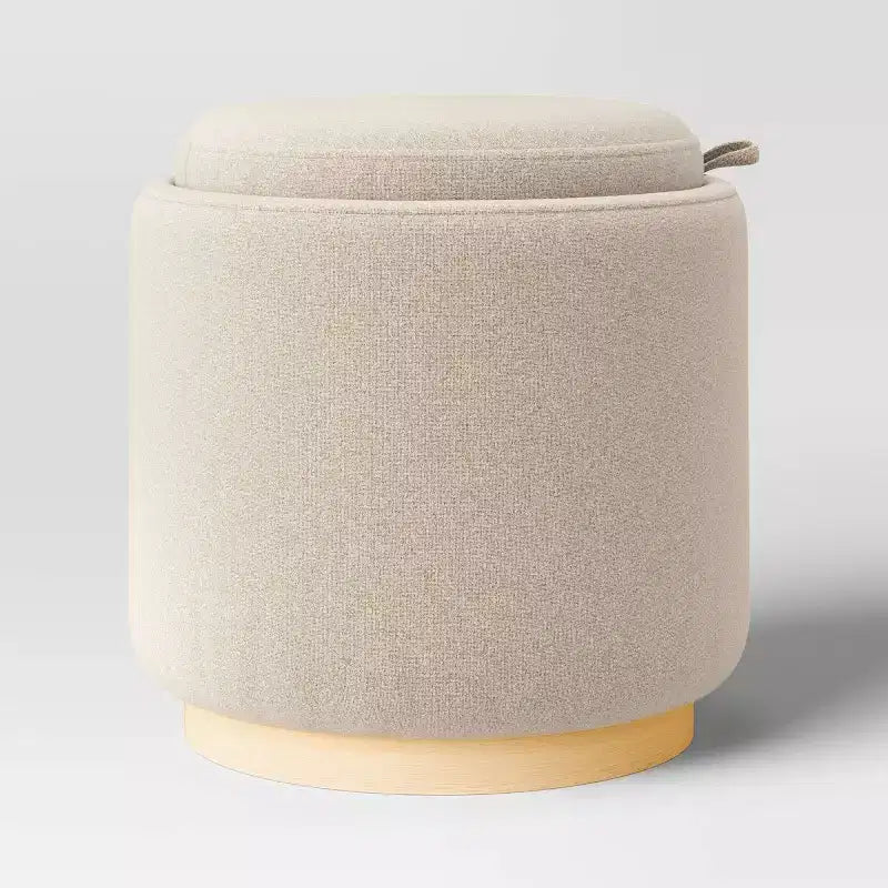 Pouf de rangement rond rembourré