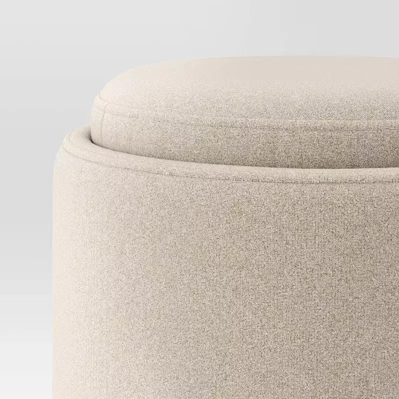 Pouf de rangement rond rembourré