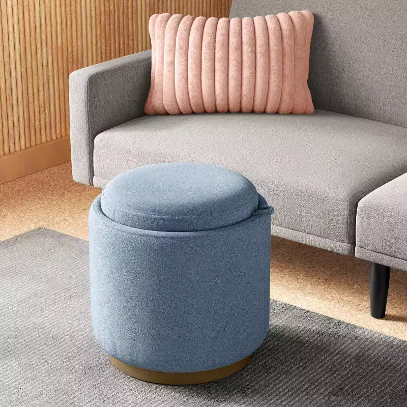 Pouf de rangement rond rembourré