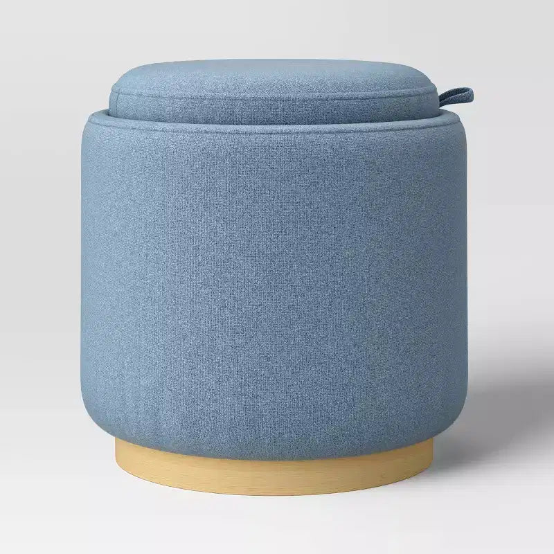 Pouf de rangement rond rembourré