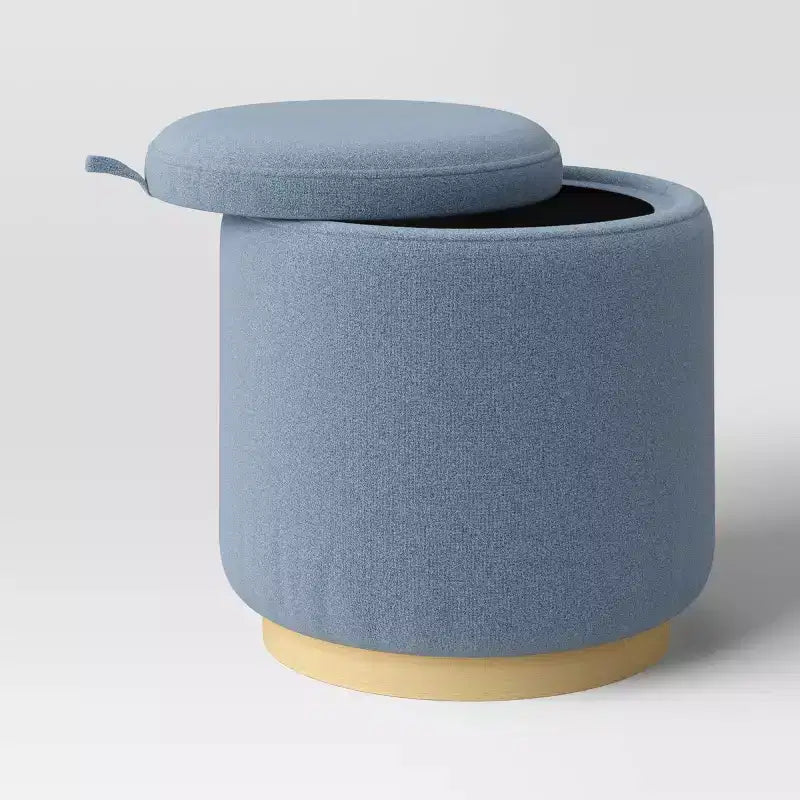 Pouf de rangement rond rembourré