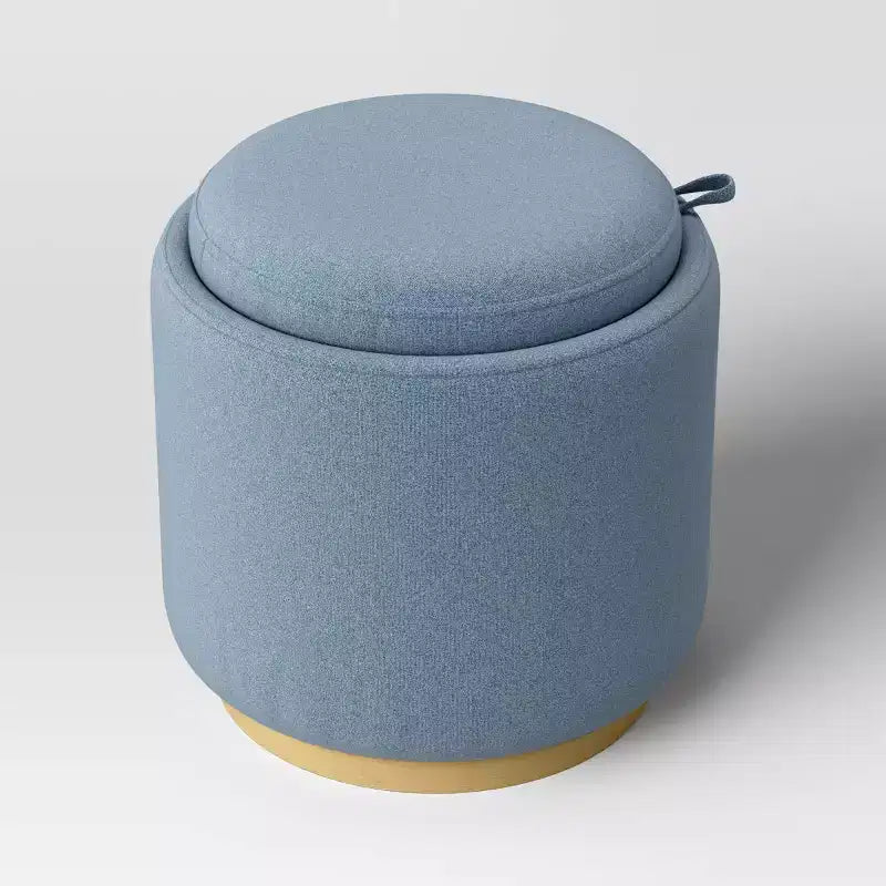 Pouf de rangement rond rembourré
