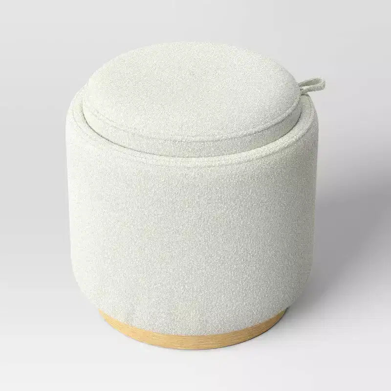 Pouf de rangement rond rembourré